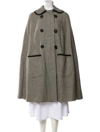Pre-owned Vintage - Unbranded Wool Houndstooth Print Cape In Multi