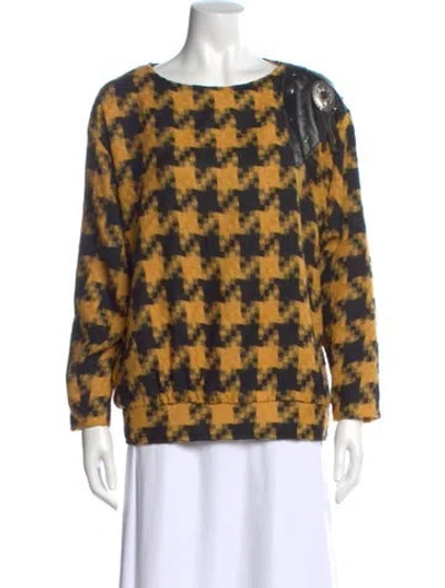 Pre-owned Vintage - Unbranded Wool Houndstooth Print Top In Multi