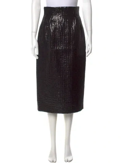Pre-owned Vintage - Unbranded Wool Midi Length Skirt In Black