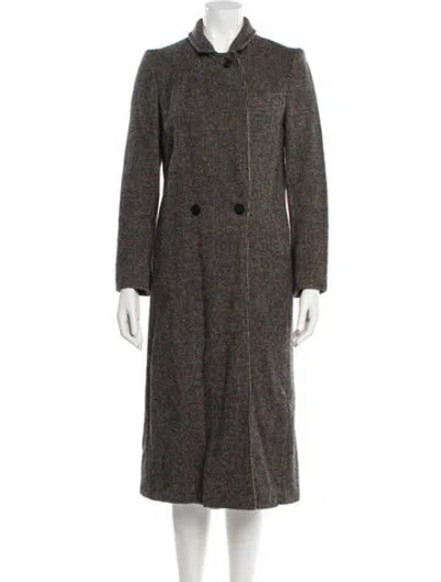 Pre-owned Vintage - Unbranded Wool Printed Trench Coat In Gray
