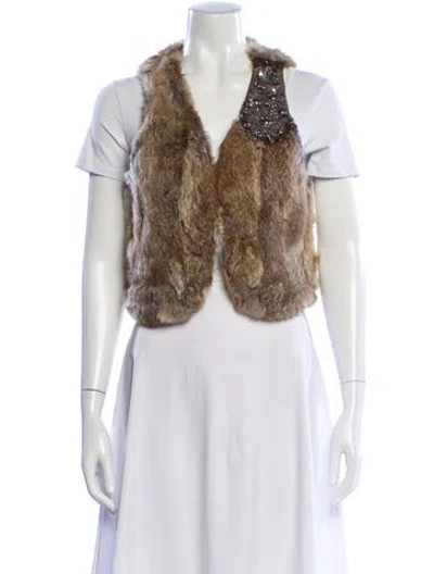 Pre-owned Vintage - Unbranded Wool Sleeveless Top In Brown