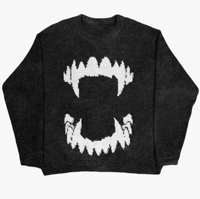 Pre-owned Vintage "vampire" Oversized Knitted Sweater Sweatshirt Pullover In Black