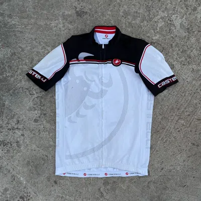 Pre-owned Vintage Velo T-shirts Castelli Cycling Jersey Y2k 90's In White