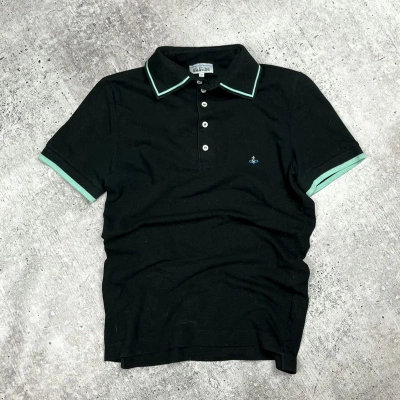 Pre-owned Vintage Vivienne Westwood Small Orb Navy Polo Shirt In Black
