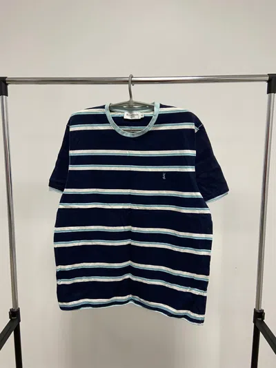 Pre-owned Vintage Vivienne Westwood T Shirt  Luxury Y2k Strips In Blue