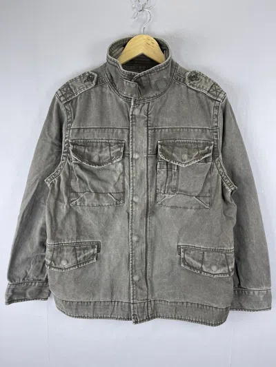 Pre-owned Vintage Vtg Alphasophy Multipocket Army Style Jacket In Grey