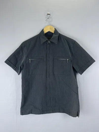 Pre-owned Vintage Vtg Create Barefoot Japan Style Double Pocket Stripes Shirt In Black