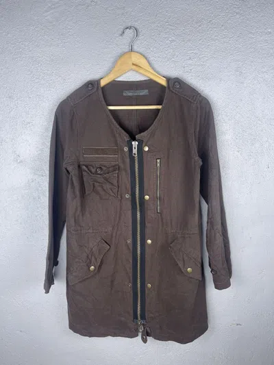 Pre-owned Vintage Vtg Ehyphenworld Gallery Multipocket Army Style Parka Jacket In Brown