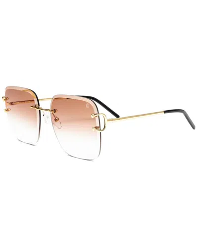 Vintage Wood Collection Unisex Classic C 58mm Sunglasses In Gold