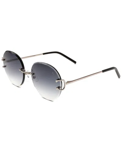 Vintage Wood Collection Unisex Classic C 58mm Sunglasses In Silver
