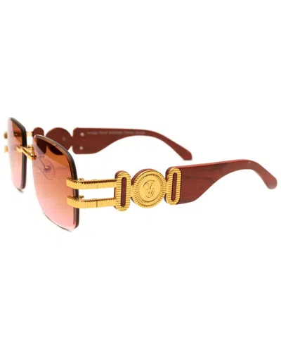 Vintage Wood Collection Unisex Collector 60mm Sunglasses In Gold