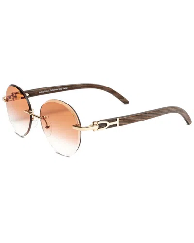 Vintage Wood Collection Unisex Drone 56mm Sunglasses In Gold