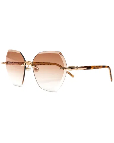 Vintage Wood Collection Unisex Pearl 60mm Sunglasses In Gold
