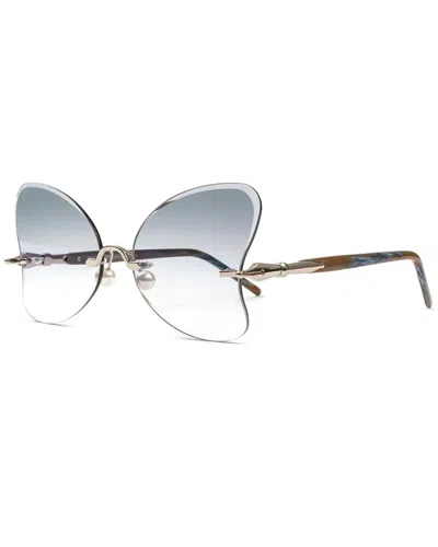 Vintage Wood Collection Unisex Pearl 60mm Sunglasses In Silver