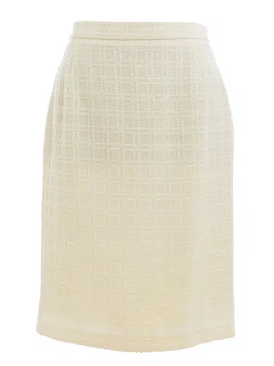 Pre-owned Vintage Wool Blazer And Skirt Set