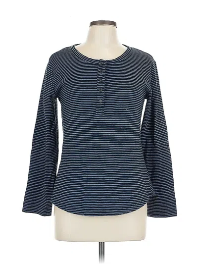 Pre-owned Vintage X America Long Sleeve Henley Shirt In Blue