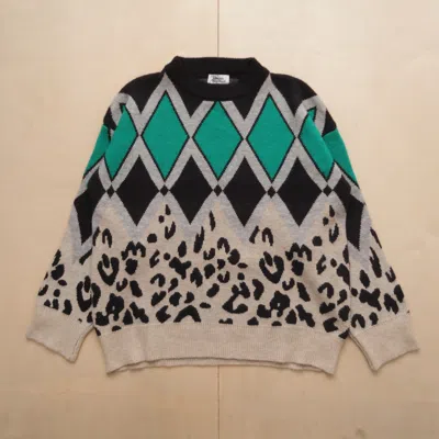 Pre-owned Vintage X Vivienne Westwood Ss17 Vivienne Westwood "argyle Leopard" Knit Sweatshirt (size Large) In Multi