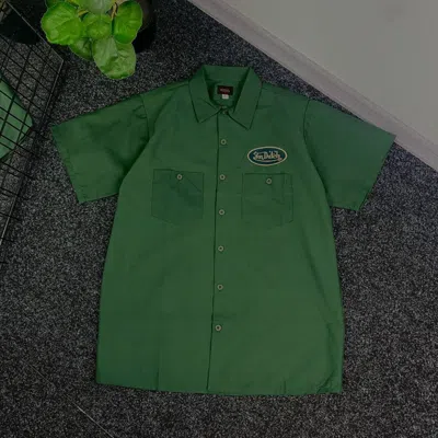 Pre-owned Vintage X Von Dutch Vintage Von Dutch Work Shirt Mechanic Vin Diesel Fast 90's In Dark Green