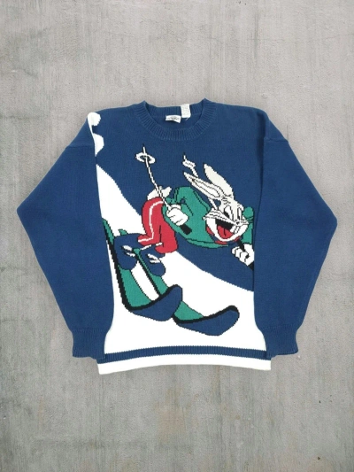 Pre-owned Vintage X Warner Bros Vintage 1993 Bugs Bunny Ski Surfing Knited Sweater In Multicolor