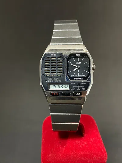 Pre-owned Vintage X Watch Ultra Vintage Citizen Voice Memo Japan Digital Watch In Black