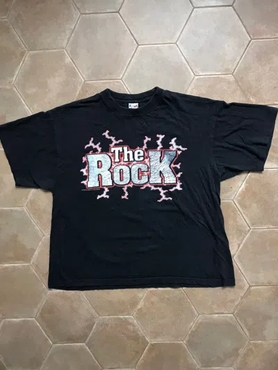 Pre-owned Vintage X Wwe The Rock Shirt Vintage Wwe Wwf In Black