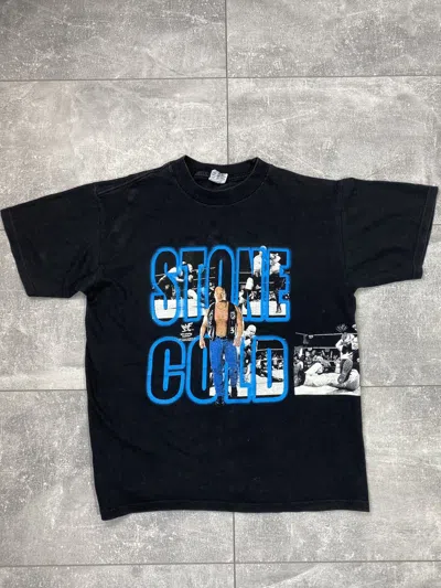 Pre-owned Vintage X Wwe Vintage 1998 Stone Cold Wwe Wrestling T Shirt In Black