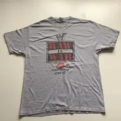Pre-owned Vintage X Wwe Vintage 90's Wwf Raw Is War Wrestling Graphic T Shirt Xl In Grey