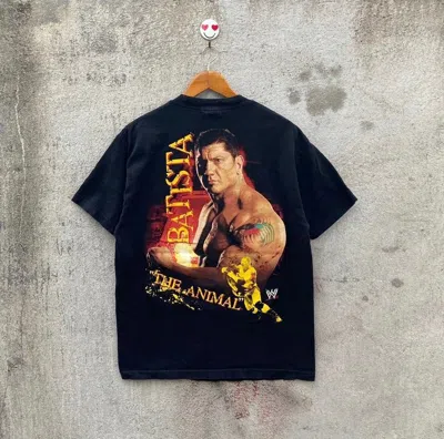 Pre-owned Vintage X Wwe Vintage Batista Wwe Wrestling Tshirt In Black
