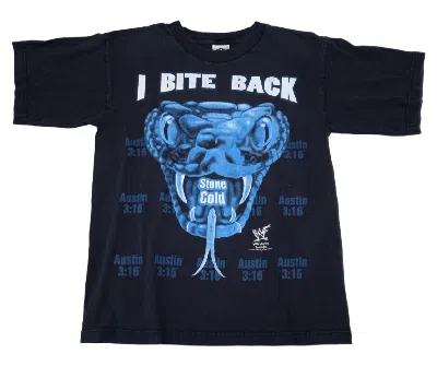 Pre-owned Vintage X Wwe Vintage Wwf Stone Cold Steve Austin 90's T-shirt In Black