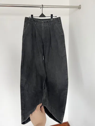 Pre-owned Vintage X Yohji Yamamoto - Ys For Men Sunfade Moleskin Pants In Charcoal Grey