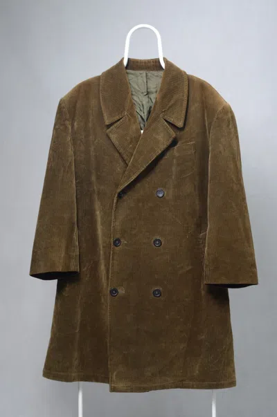 Pre-owned Vintage X Yohji Yamamoto Pour Homme Double Breasted Corduroy Coat In Brown
