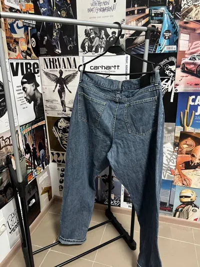 Pre-owned Vintage X Ysl Pour Homme Vintage Jeans Ysl Yves Saint Laurent Denim Logo Back