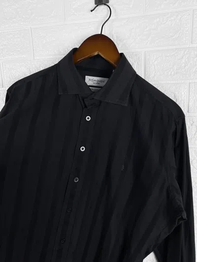 Pre-owned Vintage X Ysl Pour Homme Vintage Ysl Yves Saint Laurent Monogram Cufflinks Shirt In Black
