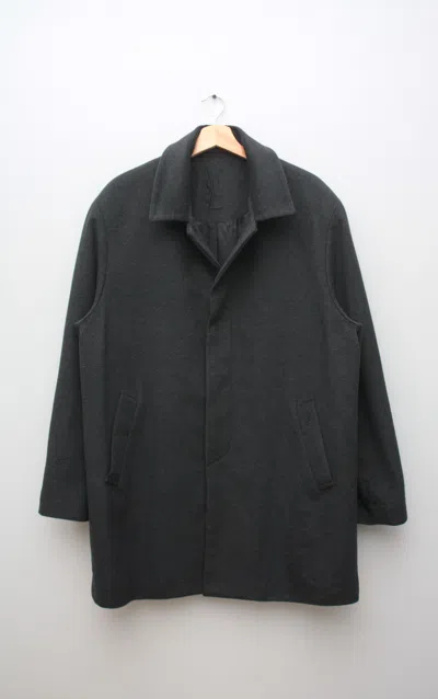 Pre-owned Vintage X Yves Saint Laurent Dark Grey Wool Coat Men's Xl