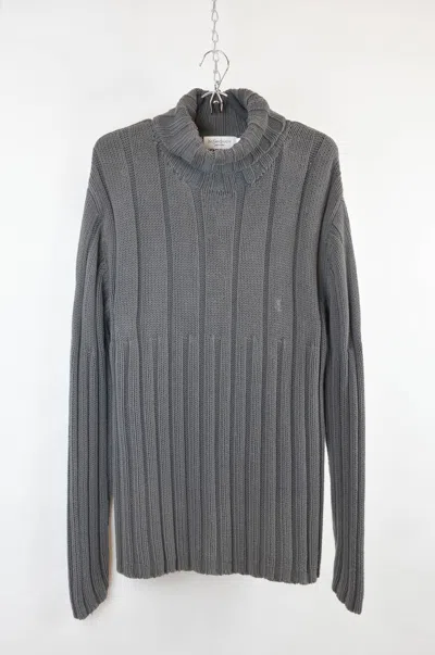 Pre-owned Vintage X Yves Saint Laurent Vintage Turtleneck Knit Sweater In Grey