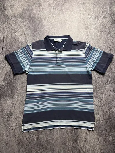 Pre-owned Vintage X Yves Saint Laurent Vintage Ysl Yves Saint Laurent Small Logo Striped Polo Tee
