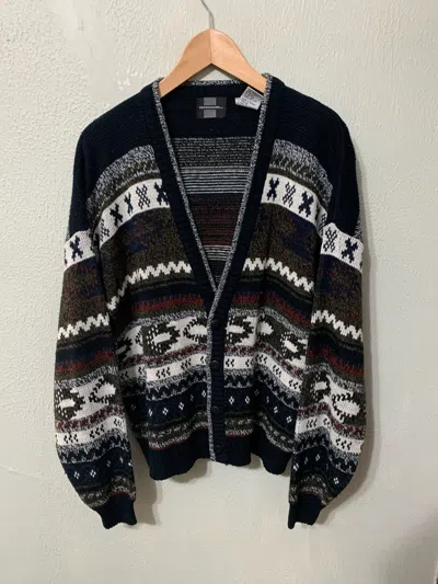 Pre-owned Vintage Xo Bands Knit Cardigan In Black