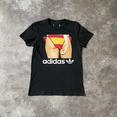 Pre-owned Vintage Y2k Adult Adidas Funny Ass Porn Star M In Black