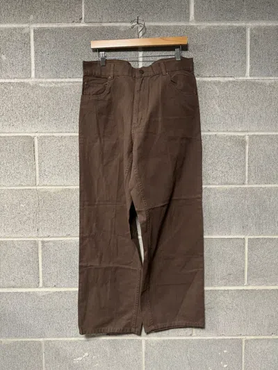 Pre-owned Vintage Y2k Baggy Wide Leg Brown Denim Skater Jeans 34