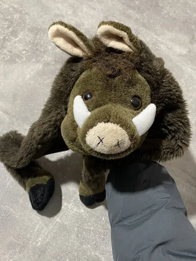 Pre-owned Vintage Y2k Boar Fuzzy Ushanka Hat In Brown