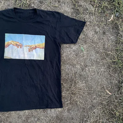 Pre-owned Vintage Y2k God Tee Heaven Hell Satan Jesus L In Black