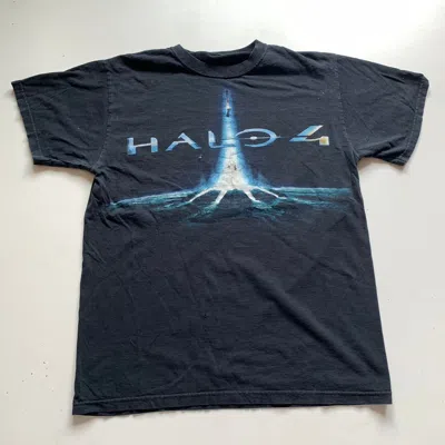 Pre-owned Vintage Y2k Halo 4 Video Game Graphic T Shirt Medium In White