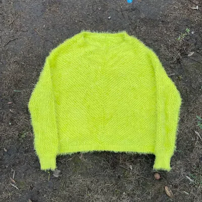 Pre-owned Vintage Y2k Hype Mohair Teddy Sweater Kanyewest Style In Acid