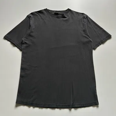 Pre-owned Vintage Y2k Sun Faded Black Blank Basic T Shirt Size Medium