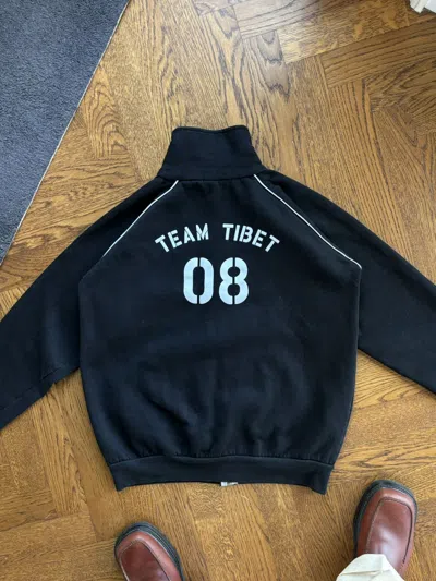 Pre-owned Vintage Y2k Team Tibet Sweat Suit Track Jacket Zip Up Free Tibet 00s In Black