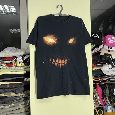 Pre-owned Vintage Y2k Tee 666 Skulls Dead Face Horror Rock L In Black