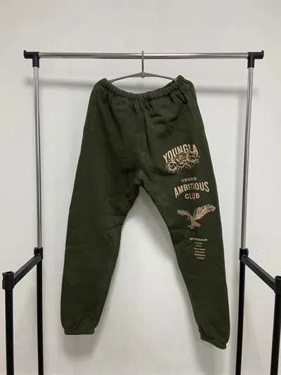 Pre-owned Vintage Youngla Sweatpants  Big Logo Inscription In Green