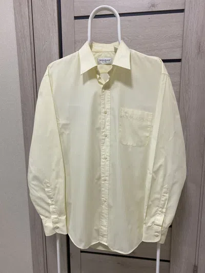 Pre-owned Vintage Ysl Yvessaintlaurent  Light Yellow Cotton Men's Shirt