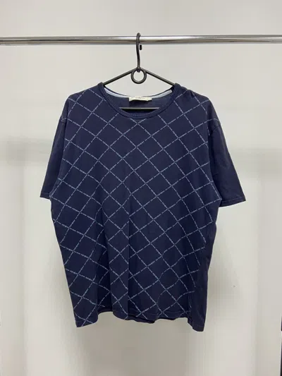 Pre-owned Vintage Yves Saint Laurent  T Shirt Monogram Logo Luxury In Blue