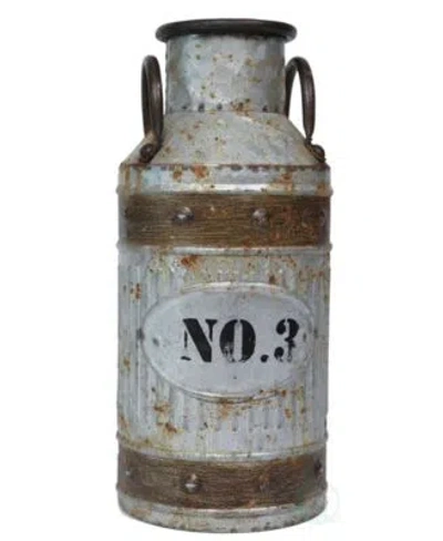 Vintiquewise Galvanized Metal Rustic Milk Can Collection In Gray